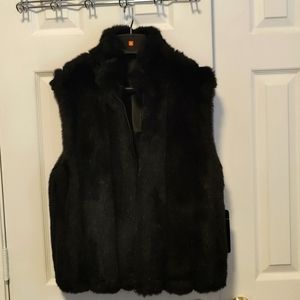 Women's NEW Black Reversible Faux Mink Vest